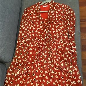 Adorable Fall Floral Dress Medium